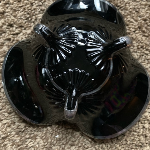 Vintage 19th Century Cambridge Amethyst Glass with Silver Overlay Candy Dish - Picture 4 of 5